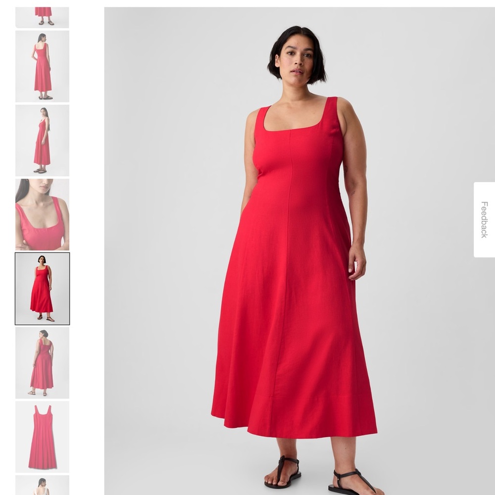NWT Gap Red linen dress - Picture 3 of 6
